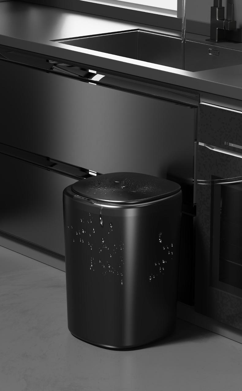 Touchless trash can, patented automatic bag-sucking trash can design, 3.6-gallon smart trash can, automatic sensor lid trash can, battery-operated, suitable for bathroom/kitchen/living room/bedroom, Christmas decoration