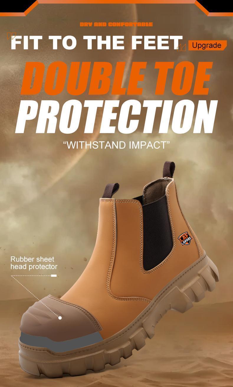 Brown Steel Toe Safety Shoes Unisex, Lightweight Anti Slip Work Shoes, Splash Resistant, Smash Proof and Puncture Proof for Kitchen, Restaurant and Food Service Work
