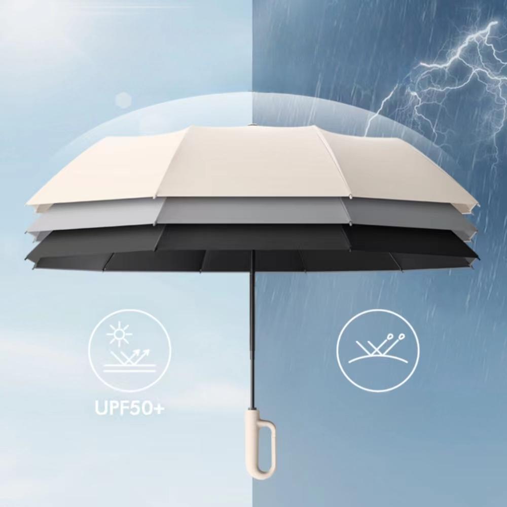 Automatic Folding Umbrella, Portable Rainproof Sunscreen Umbrella with Ring Buckle, Unisex Windproof Waterproof UV Protection, Wind Resistant Umbrella, Portable Foldable Umbrella