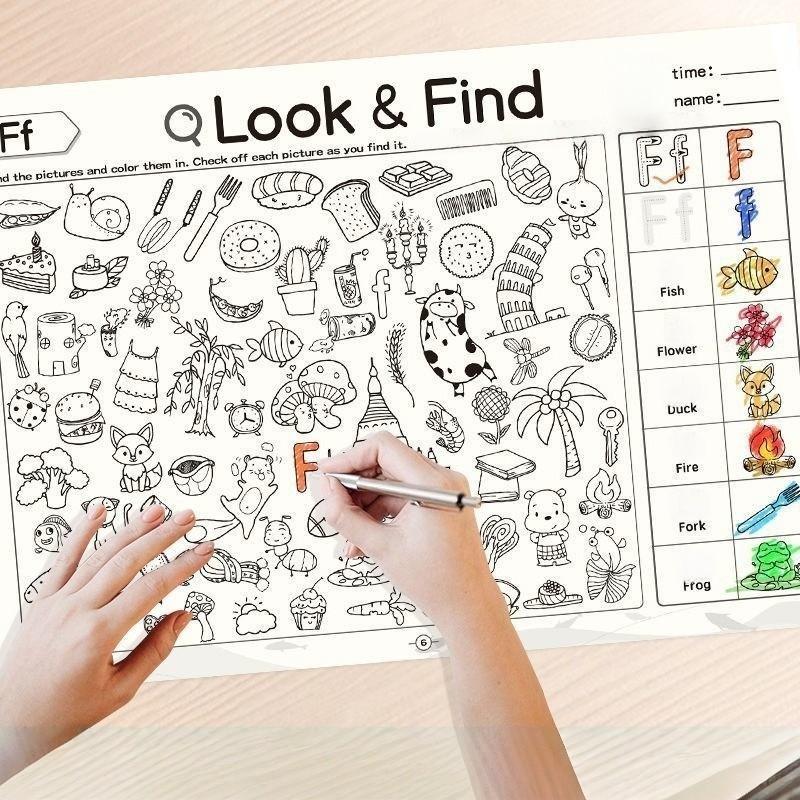 Interactive Seek-and-Find Coloring Book 🎨🔍 - 800+ Images (Ages 3+), Preschool Learning Tool, Black Friday Deal: Ideal Christmas Gift for Daycare 🎁