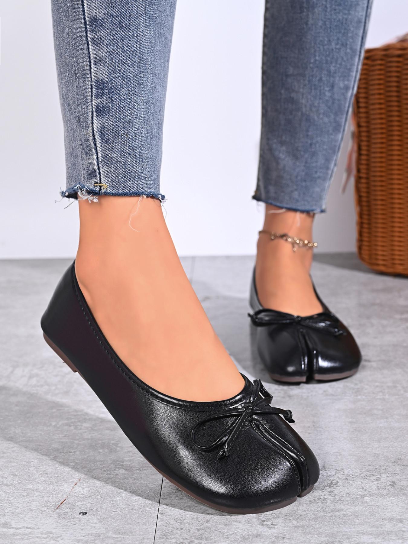 Women's Open-Toe Fashion Leather Shoes, Spring New French Classic Ballet Flat, Super Comfortable Casual Shoes, Ideal for Travel and Daily Wear-