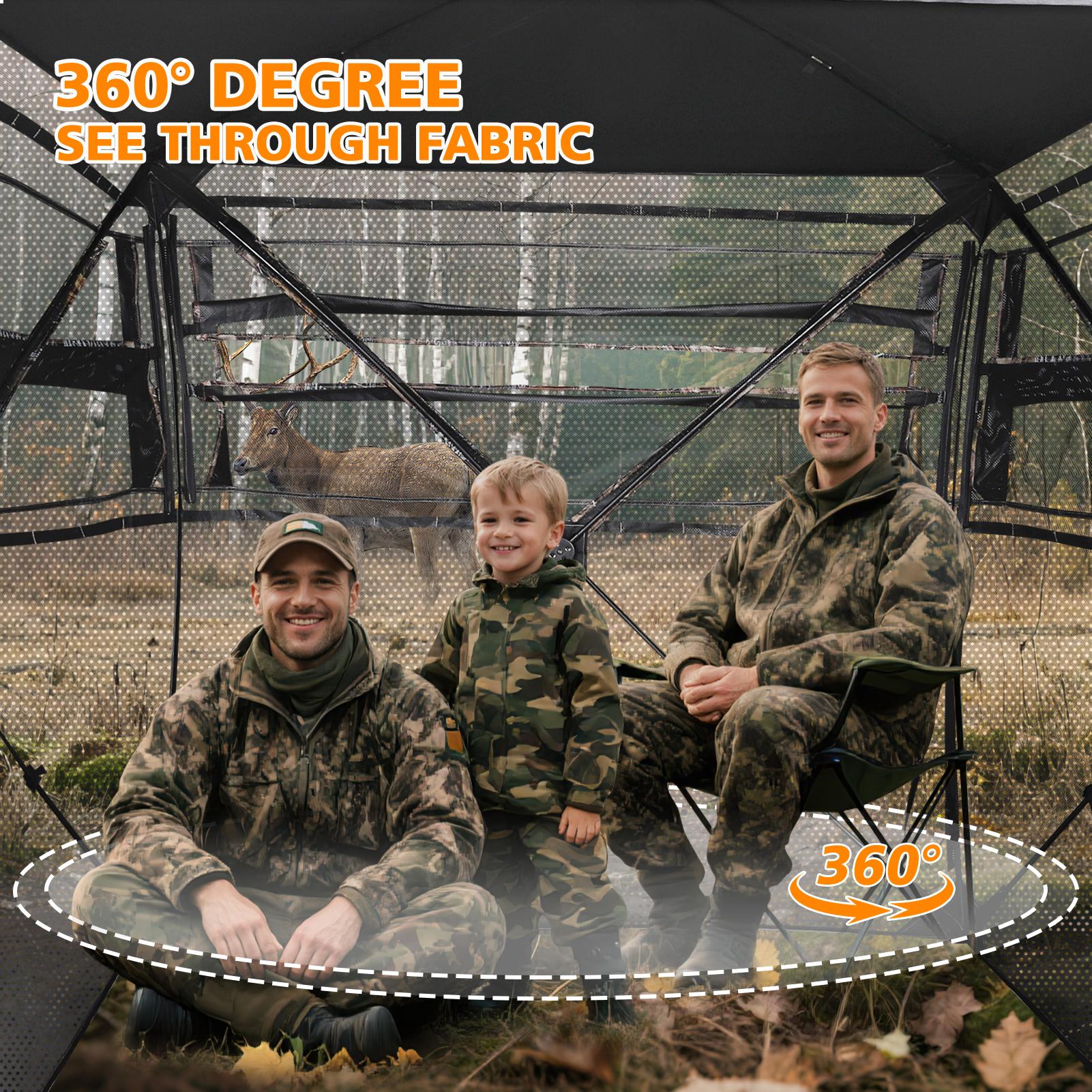 Bearbro Hunting Blind 270 Degree See Through Ground Blind with Silent Sliding Door & Windows for Deer Hunting, 2-3 Person Pop Up Ground Blind for Turkey and Deer with Carrying Bag,TikTokshopBlackFriday Bearbro Hunting Blind 270 Degree See Through Ground Blind with Silent Sliding Door & Windows for Deer Hunting, 2-3 Person Pop Up Ground Blind for Turkey and Deer with Carrying Bag,TikTokshopBlackFriday