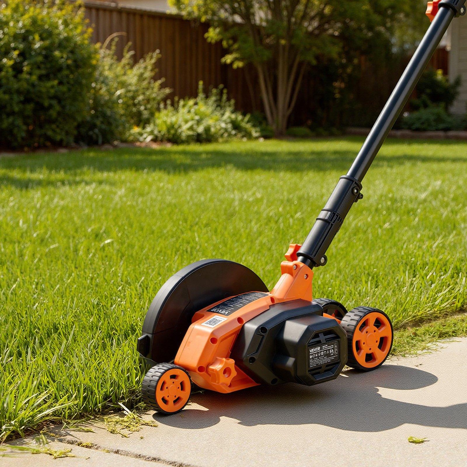 【Summerfinds】VEVOR Electric Lawn Edger, 8-in High-Carbon Steel Blade, 12 A, 4000 RPM, 3-Position Depth Adjustment, 55.12 in Pivoting Handle, Dual Wheels, 10.62 lbs, for Grass Surfaces & Curb Appeal Enhancement