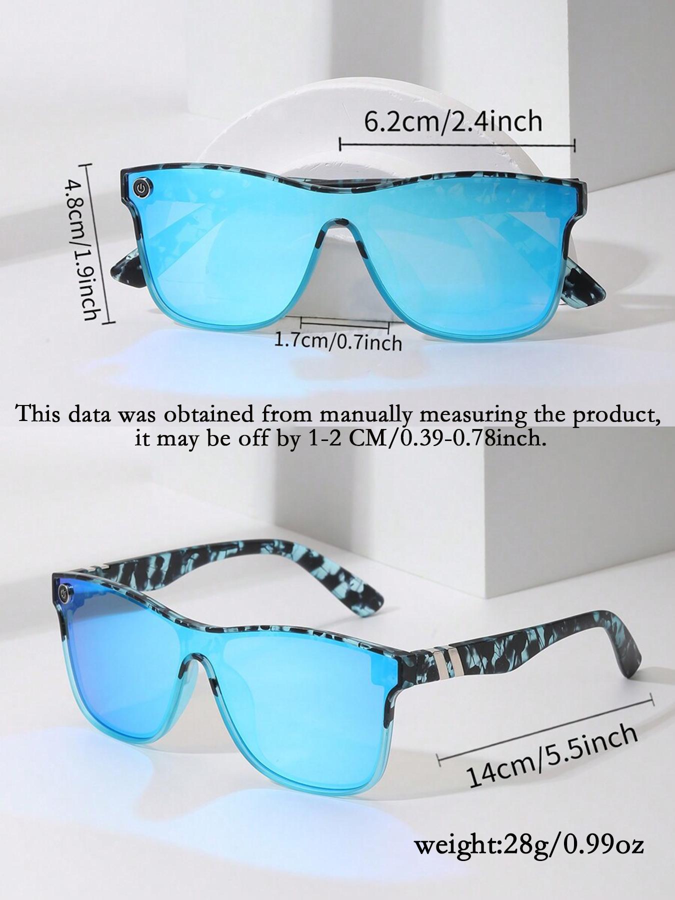 Unisex Simple Style Square Frame Sunglasses, Colorful Sunglasses, Trendy Casual Reflective Sunglasses for Everyday Use, Fashion Accessories for Outdoor Activities, Stylish Glasses, Lightweight Durable Sunglasses