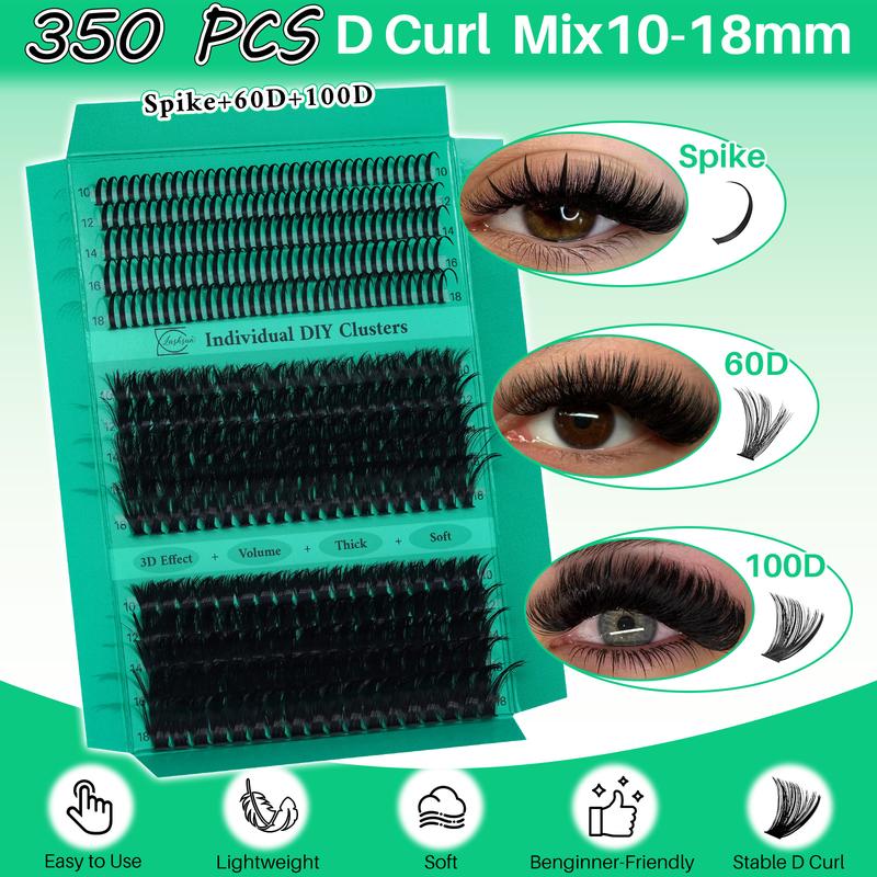 942PCS Eyelash Clusters Kit D Curl 9 Styles Bottom/Spikes/Wispy/Volume/Anime Soft And Comfortable Eyelash Extension False Eyelashes Kit with Bond&Seal Lash Remover Lash Brush Lash Applicator Lash Shampoo Brush, for Beginners&Proficient, DIY at Home Easily
