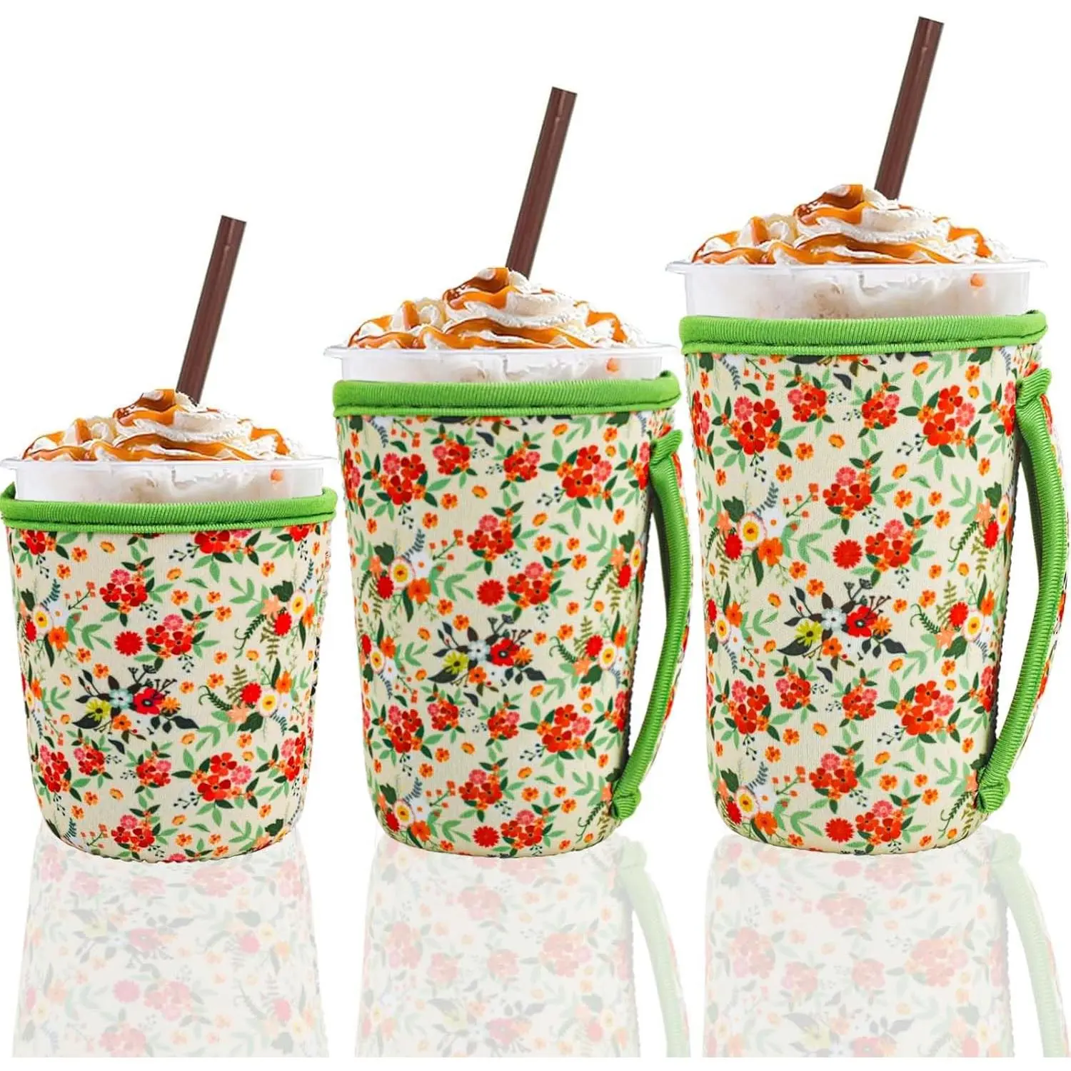 3Pk  Coffee Sleeves, Neoprene, Fits 16-32oz Hot/Cold Drink | iced coffee sleeve, cup sleeves for cold drinks, iced coffee koozie, neoprene cup sleeve, coffee sleeve for , Dunkin