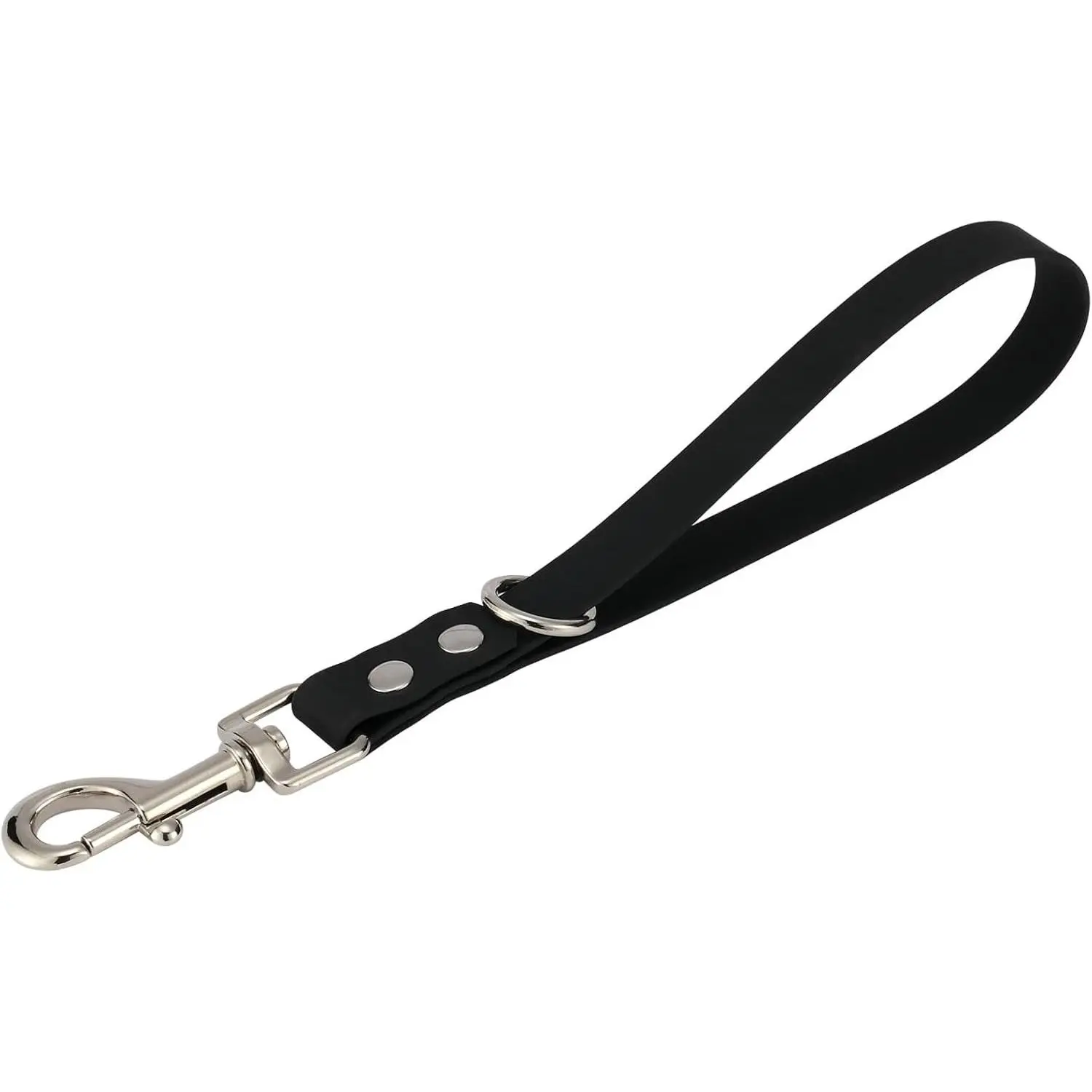 Short Dog Leash - 9 Inch Dogs Lead Grab Tab Heavy Duty Waterproof PVC Dog Training Traffic Leashes for Safety Control Behavior Correction Hiking Backup & All Breeds (Black, 9'')