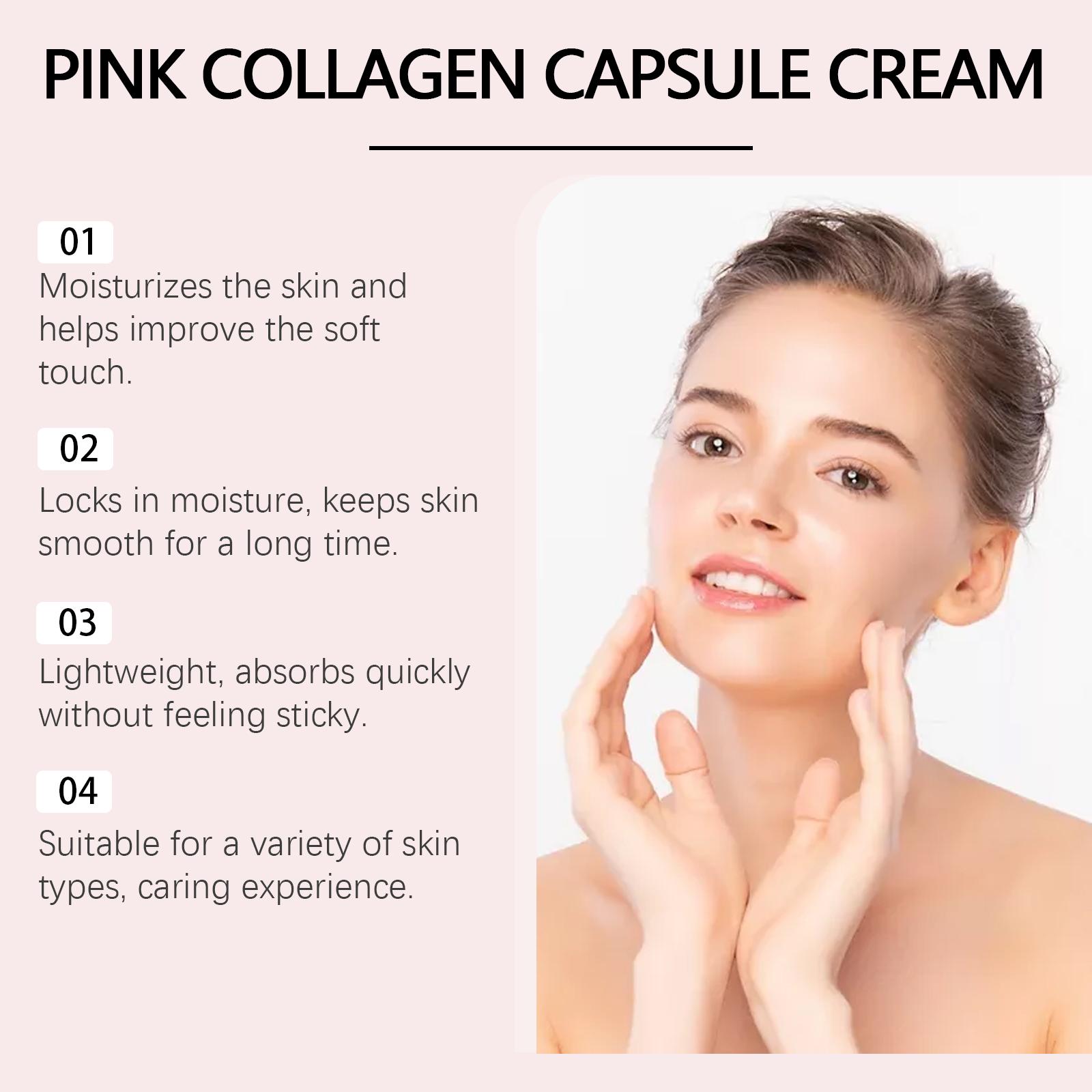 Moisturizing collagen capsule cream hydrating, rejuvenating, locking in moisture and firming facial care capsule cream