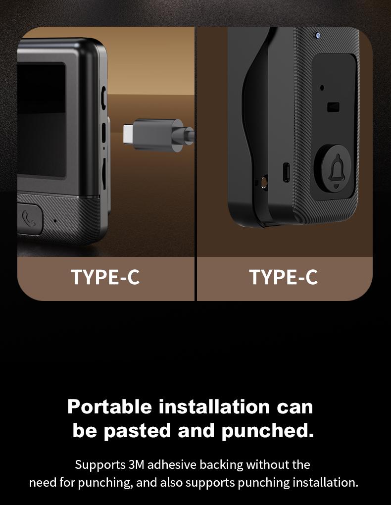 X6 Wireless Doorbell Camera, Rechargeable Smart Visual Doorbell, Modern Home Security Doorbell with Night Vision & Voice Changing,  Safety Intercom for Privacy, Alarm, Sensor,waterproof,Security Camera