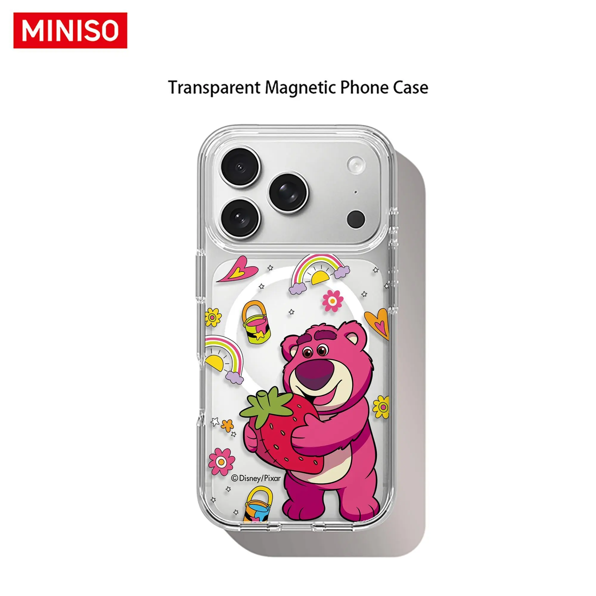 Disney Toy Story Lotso Hugging Strawberry All-Over Print Phone Case Transparent Magnetic Shockproof case suitable for iphone 17 Pro Max / 17 Pro / 17 Air / 17/16/15 / 14/13/12 / 11  Series