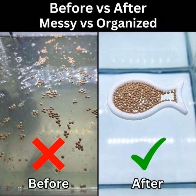 Two 3D Printed Fish-Shaped Aquarium Feeding Rings, Prevents Food Spreading, Reusable, User-Friendly, Ideal for Various Fish Tanks