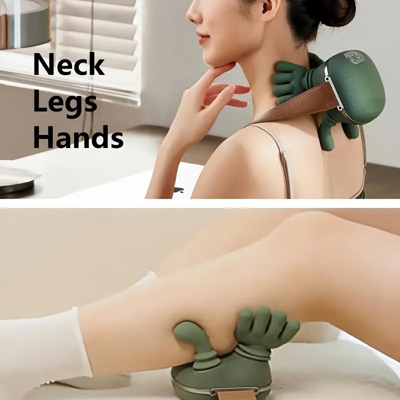 Bionic hand heating massage device, used for deep tissue pain relief, neck shoulder relaxer, wireless portable electric finger pressure 4D kneading massage, designed to simulate the human hand, suitable for neck/shoulder/hand/leg massage, item for home