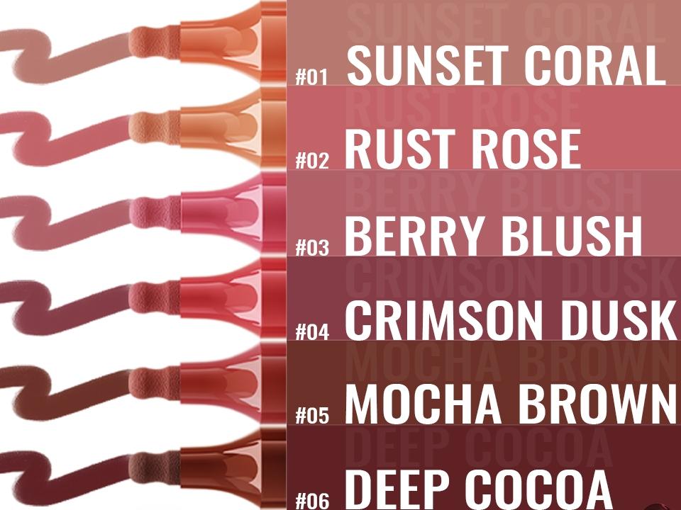 2-in-1 Lip Stain Liquid Lip Liner, Long Lasting Colour, Strong Waterproof, Transfer-Resistant, Up to 24hour Wear, Easy to Color, Not Clumping