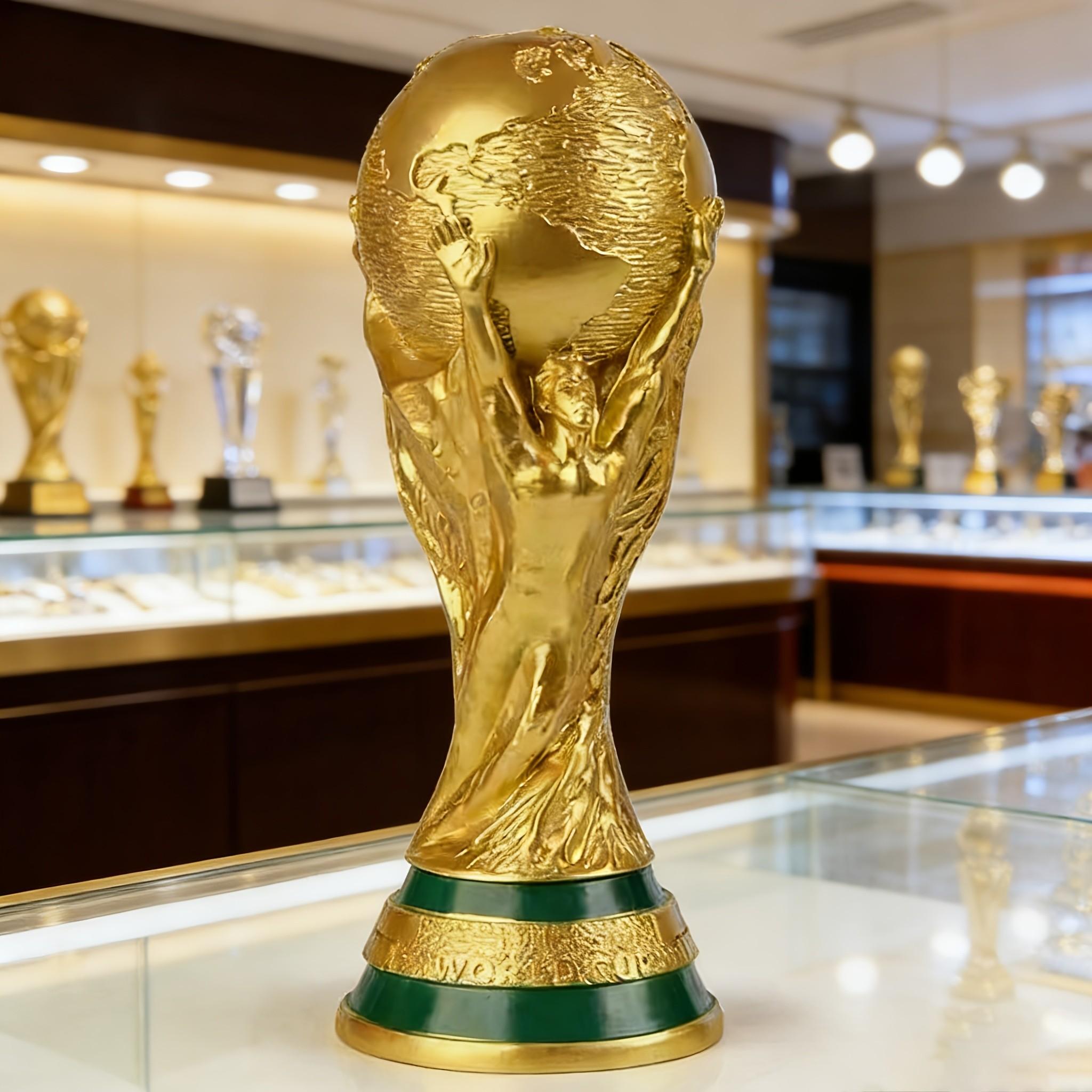 Resin Football Trophy Statue, 3D Collectible Soccer Decor, Durable Desk Ornament, Ideal for Sports Room, Fan Collection, Birthday Party Gift