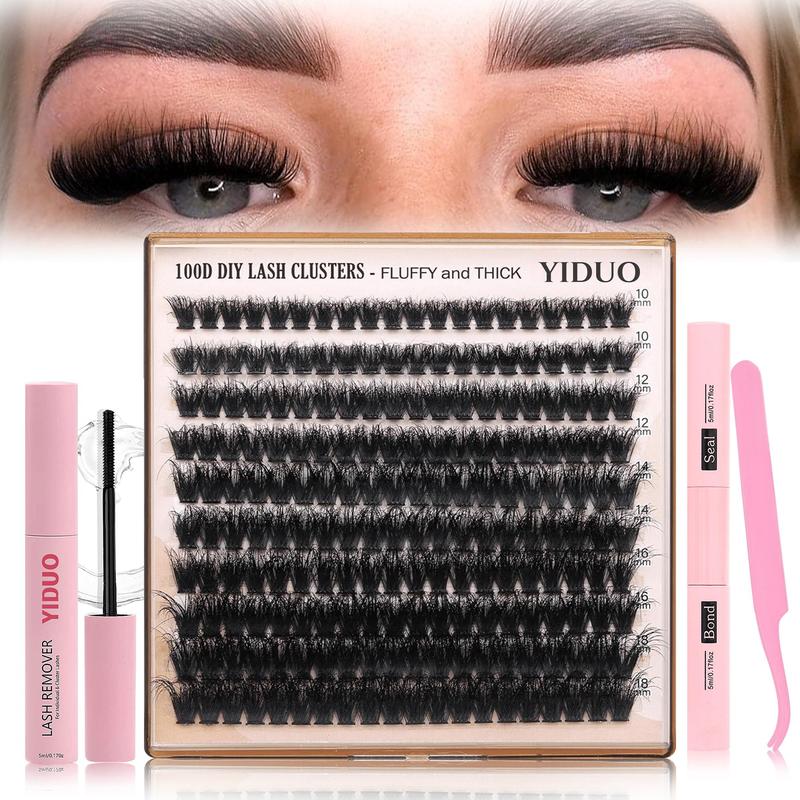 Volume Thick Lash Clusters, Fluffy Lash Clusters, 200pcs/box 10-18mm Mixed Length D Cur Lash Clusters, Wispy Individual Eyelash Extensions Clusters, DIY Volume Lash for Beginners