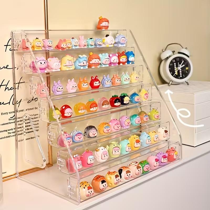 Acrylic Mini Display Box, Transparent Multi-Layer Desktop Storage Rack, display shelf, Toy and Gem Display Holder, Ideal Valentine's Day Gift