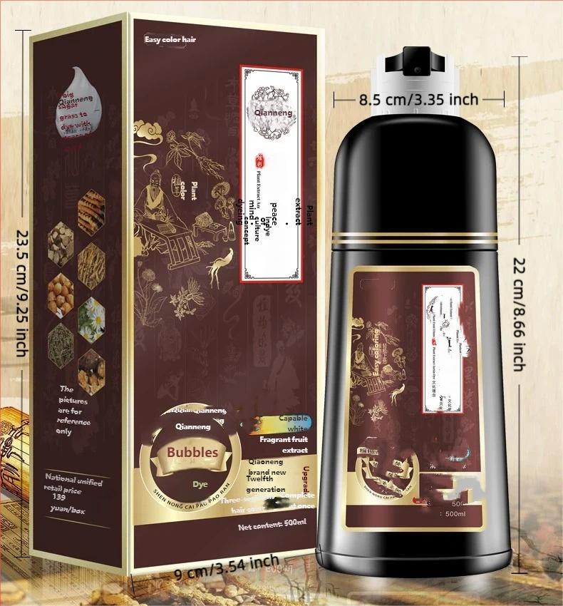 At-Home Hair Dye 500ML, Gentle Formula, Non-Sticky, Covers Hair, Unisex, Large Capacity, Recyclable, No Alcohol or Aerosol