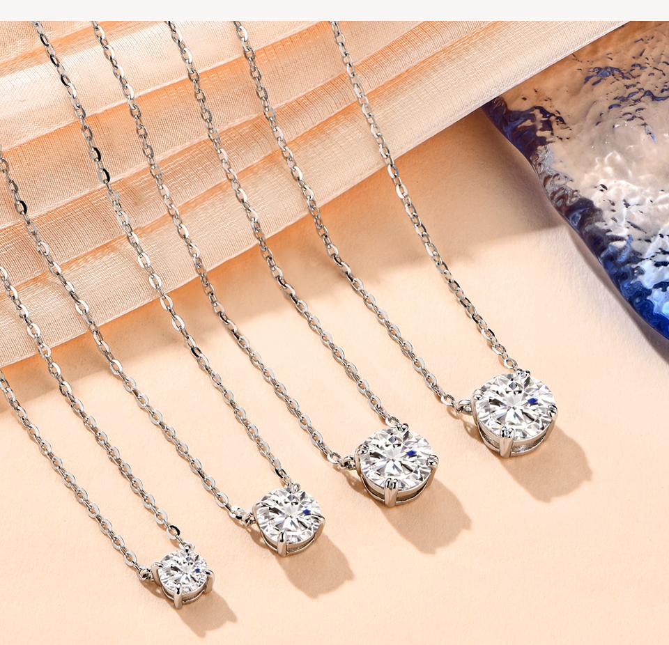0.5~2CT Synthetic Moissanite Necklaces D Color VVS1 for Women Birthday Gift Engagement Wedding N009 SpringStatements