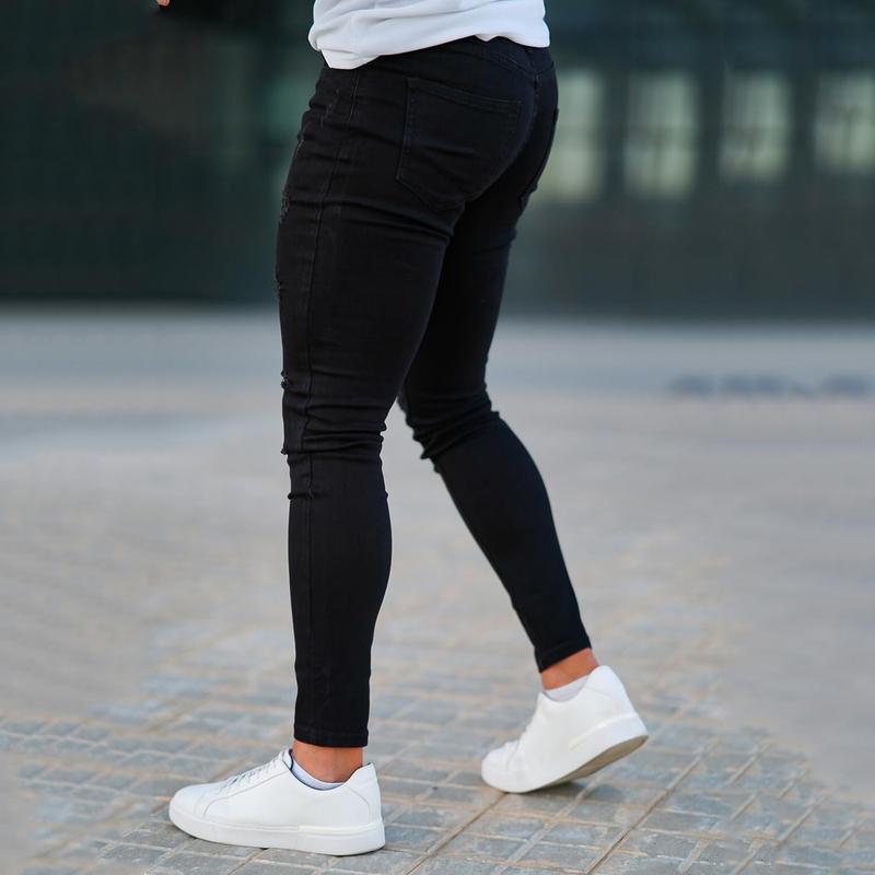 GINGTTO Men's Skinny Jeans Stretch Ripped Tapered Leg