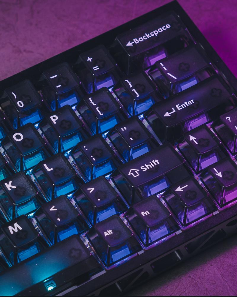 Latenpow Foggy Transparent Keycaps PBT Keycap Set for Mechanical Gaming Keyboard DIY 68/75 Layout 94 Keys