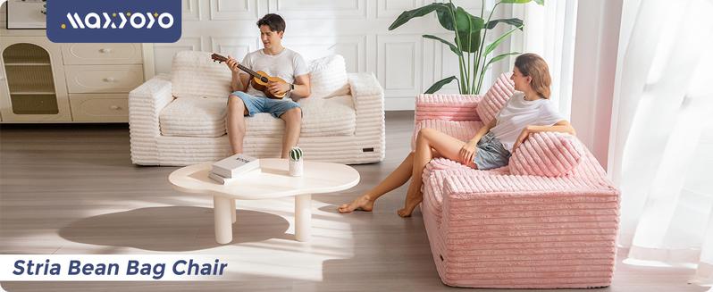 MAXYOYO 3-Seater Boneless Sofa Couch in a Box, Modern Faux Fur Sofa for Living Room, Soft High-Density Foam Couch with Pillows, Fluffy & Supportive Chair Lounge, No Assembly Required MAXYOYO 3-Seater Boneless Sofa Couch in a Box, Modern Faux Fur Sofa for Living Room, Soft High-Density Foam Couch with Pillows, Fluffy & Supportive Chair Lounge, No Assembly Required