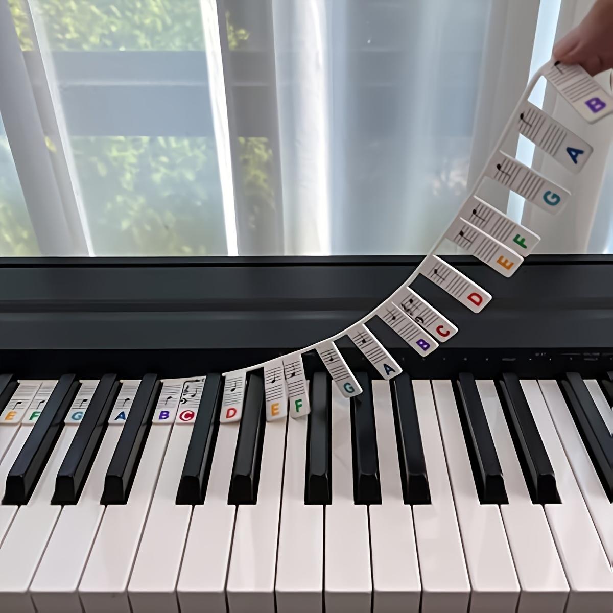 Easy Learn Beginner Piano Notes, 88 Key Full Range, Detachable Reusable Keyboard Guide with Color Labels, Perfect for Scales Practice