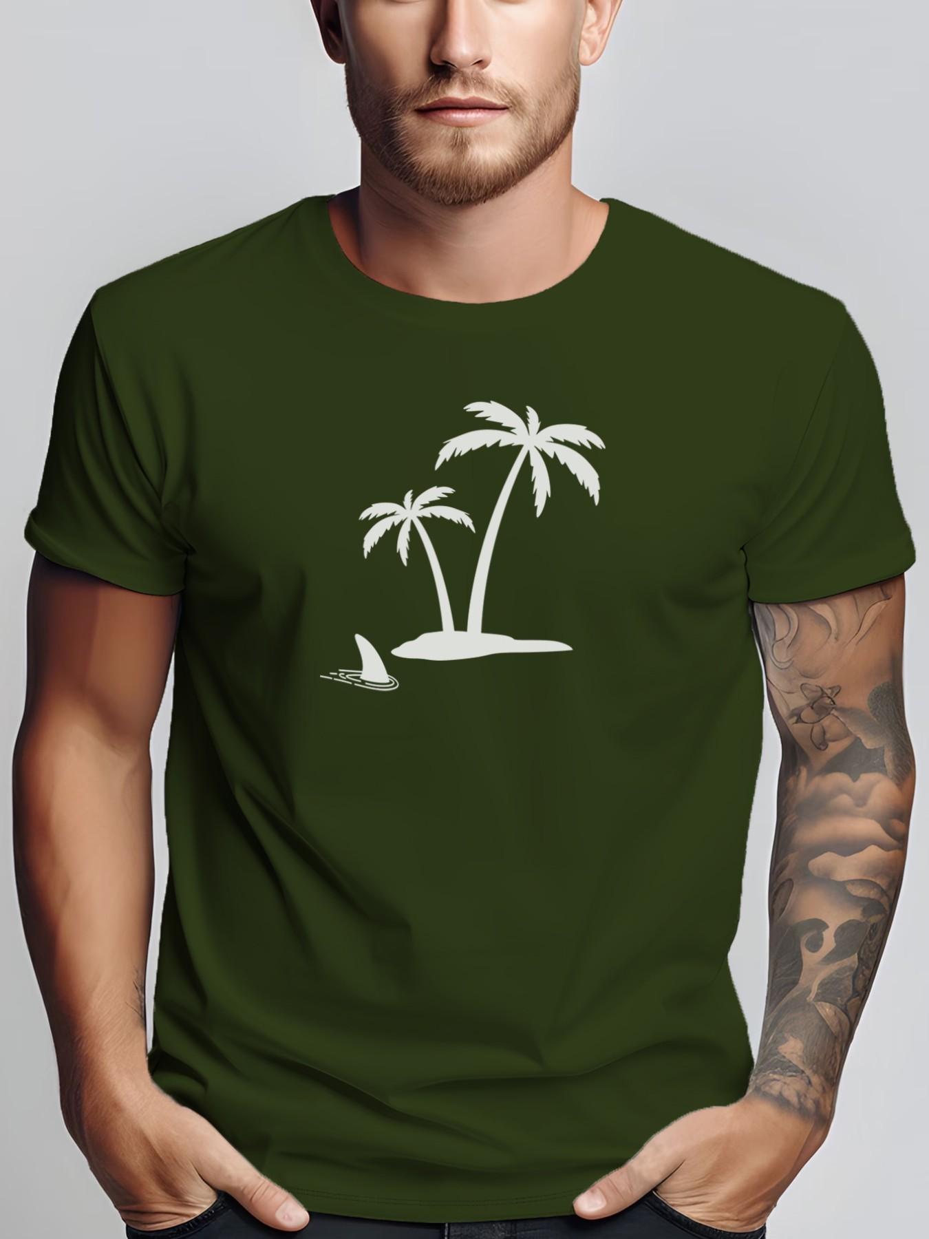 Men's Summer Micro-Stretch Comfort Round Neck Printed T-Shirt, Fashionable Trendy Wear, Best Choice for Men, Casual Stylish Tee