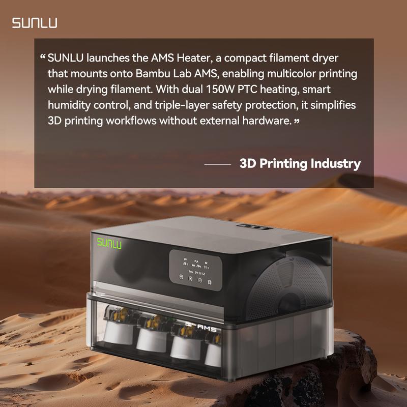 SUNLU AMS Heater Upgraded your Bambulab the first generation AMS, Enables Drying while Printing