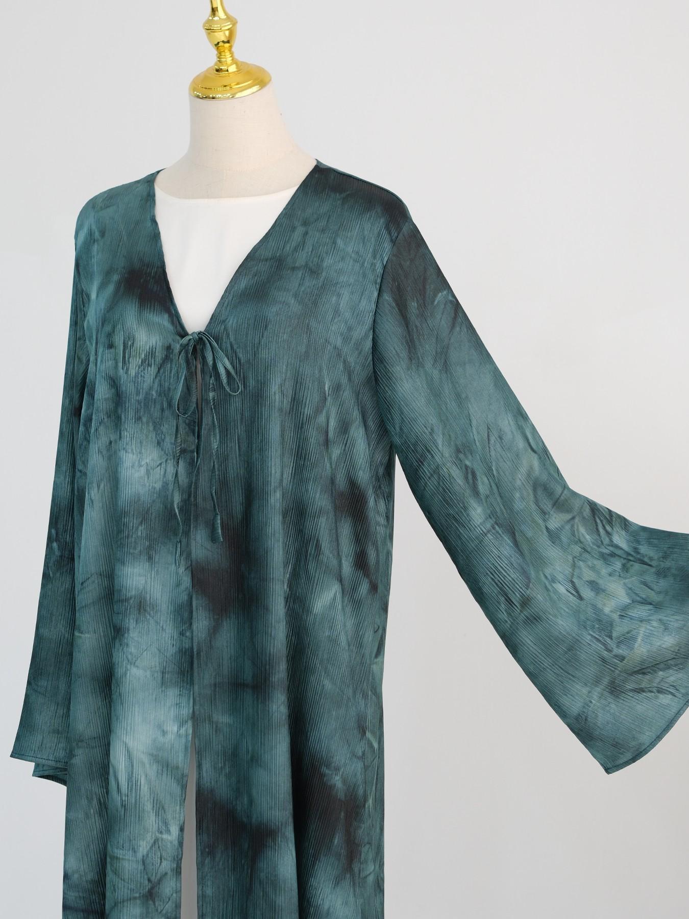 New Design Muslim Women Printed Long Cardigan Open Front Abaya, Elegant Comfortable Design, Perfect for Daily Wear, No Hijab Included