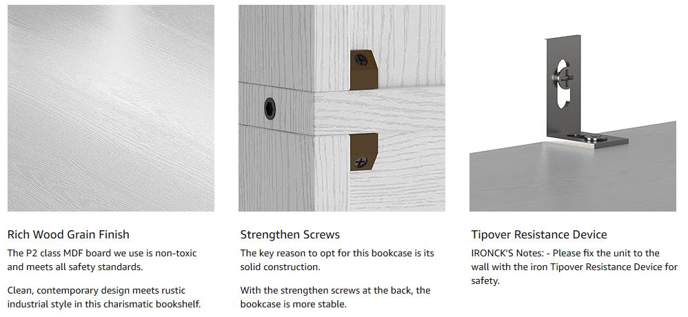 IRONCK Bookshelves and Bookcases Floor Standing Six Tier Display Storage Shelves 70 in Tall Bookcase Home Decor Furniture for Home Office, Living Room, Bed Room