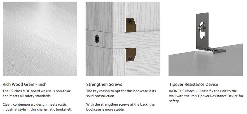 IRONCK Bookshelves and Bookcases Floor Standing Six Tier Display Storage Shelves 70 in Tall Bookcase Home Decor Furniture for Home Office, Living Room, Bed Room