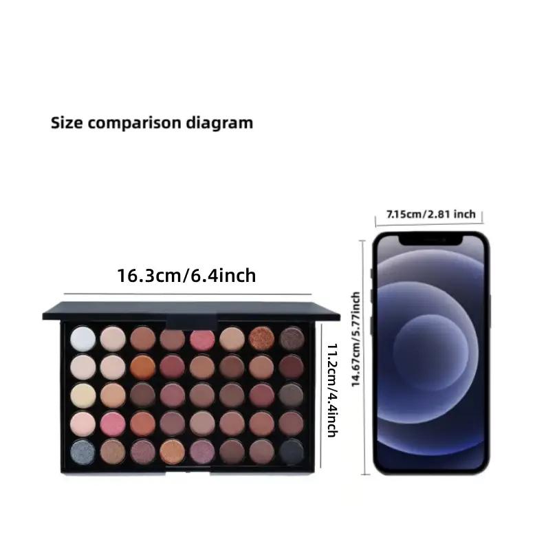 40 Colors Earth Tone Matte & Metallic Eyeshadow Palette, Highly Pigmented Palette, Shimmering Eye Makeup Powder, High Pigmented Glittering Eyeshadow for All Styles Makeup, Valentine's Day Gift