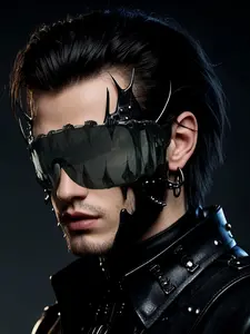 Unisex Punk Style Rave Mask Sunglasses, Trendy Y2K Style Sunglasses for Everyday Use, Fashion Accessories for Outdoor Activities, Twilight Masquerade