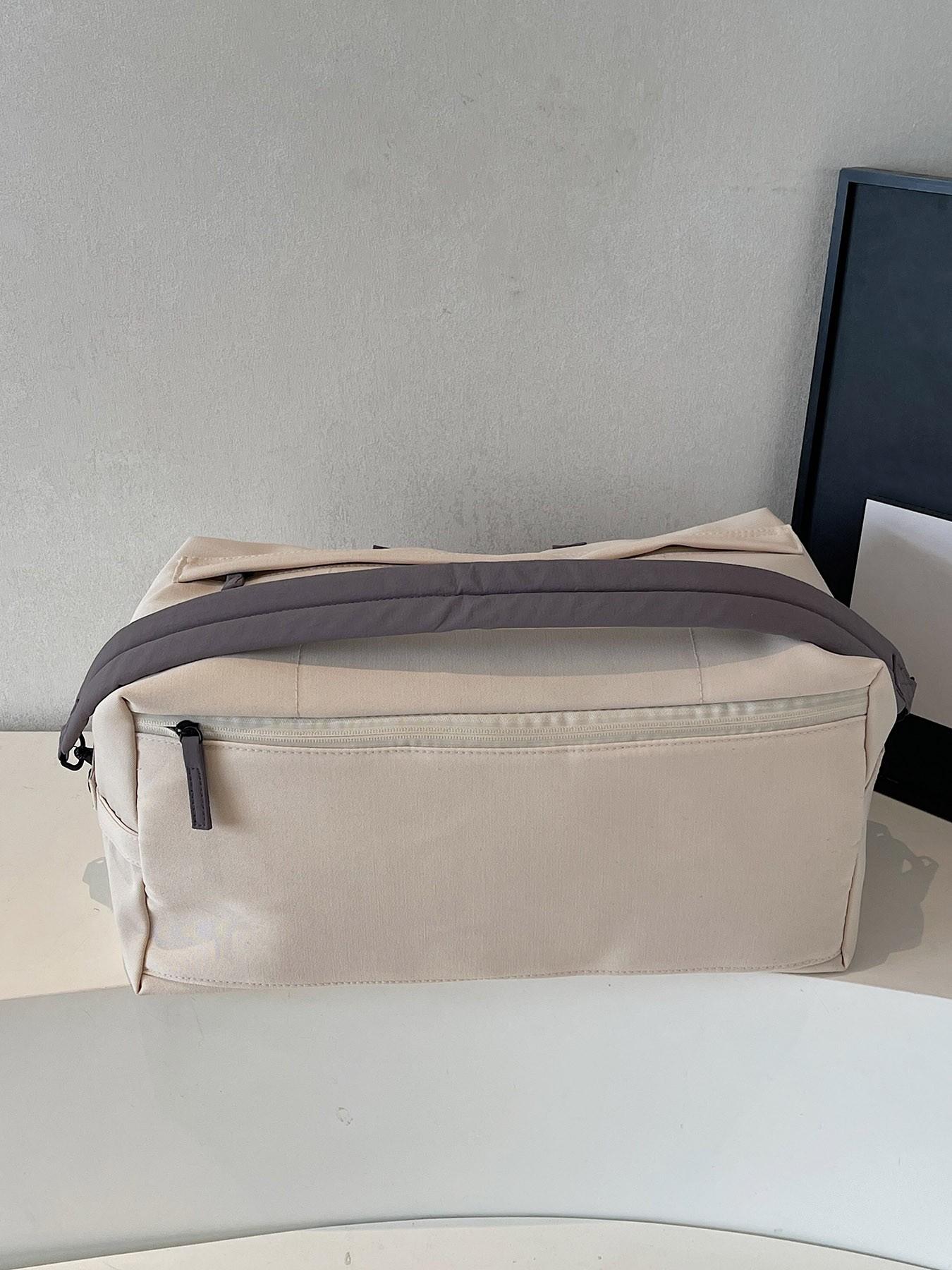 Cylindrical tote bag, Casual crossbody bag, a large capacity storage bag suitable for short trips, can be worn as a fitness bag cross body, durable and lightweight sports training and travel bag with multiple compartments for easy organization