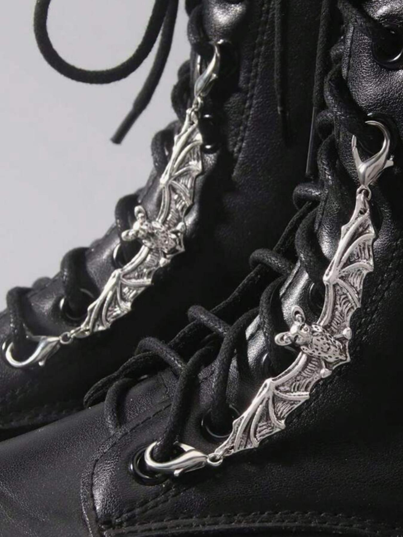 2pcs Bat Shoe Charms, Detachable Shoe Decorations, DIY Footwear Accessories, Casual Style, All Seasons, Plain Pattern, Detailed Design, Bling Shoe Charms