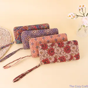 Women’s Long Zip Around Wallet, Trendy Ethnic Pattern Clutch Purse, Minimalist Multi‑Card Slots Handheld Card Holder, Stylish Unique Tribal Design Cash Organizer, Durable Portable Lightweight Accessory, For Daily Shopping Travel Dating Casual Everyday Use