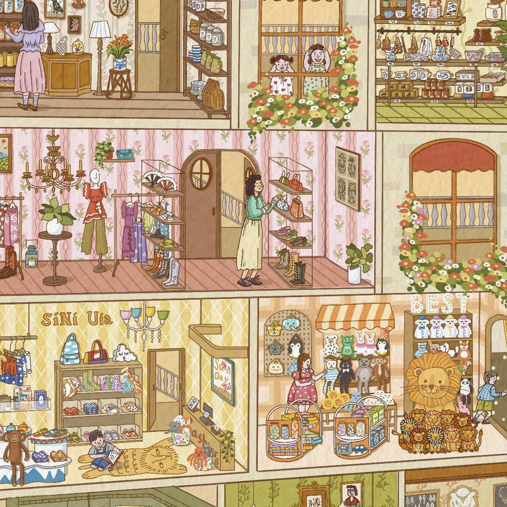 Miniature Cartoon Supermarket Building Diorama Scenery Stickers, 300+ Adorable Mall Front Shop Scenes Stickers for DIY Crafts, Scrapbooking Stickers, Special Gift, and Sticker Collection Books, Immersive Landscape Stickers