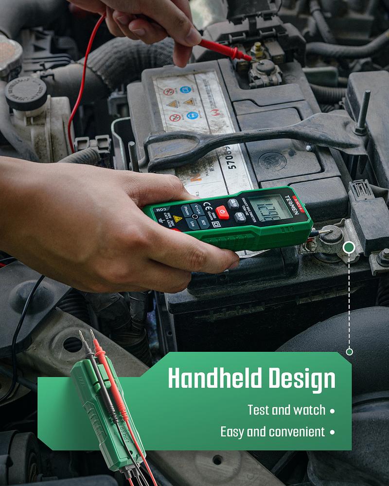TESMEN TSM-192 Smart Digital Multimeter, 2000 Counts, Auto-Ranging Voltmeter, Non-Contact Voltage Tester, Measure AC/DC Voltage, Resistance, Continuity, Phase, Live Wire