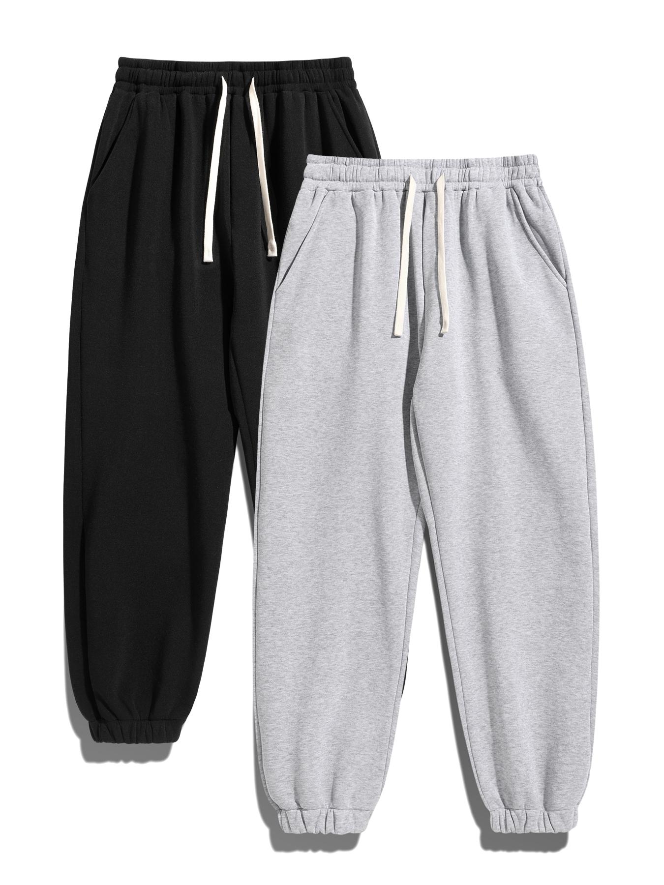 Men's Casual Fleece Drawstring Pants, Comfortable Warmth for Daily Wear, Sports & Outdoor Activities, Men's Jogger Sweatpants, Drawstring Waist Sweatpants
