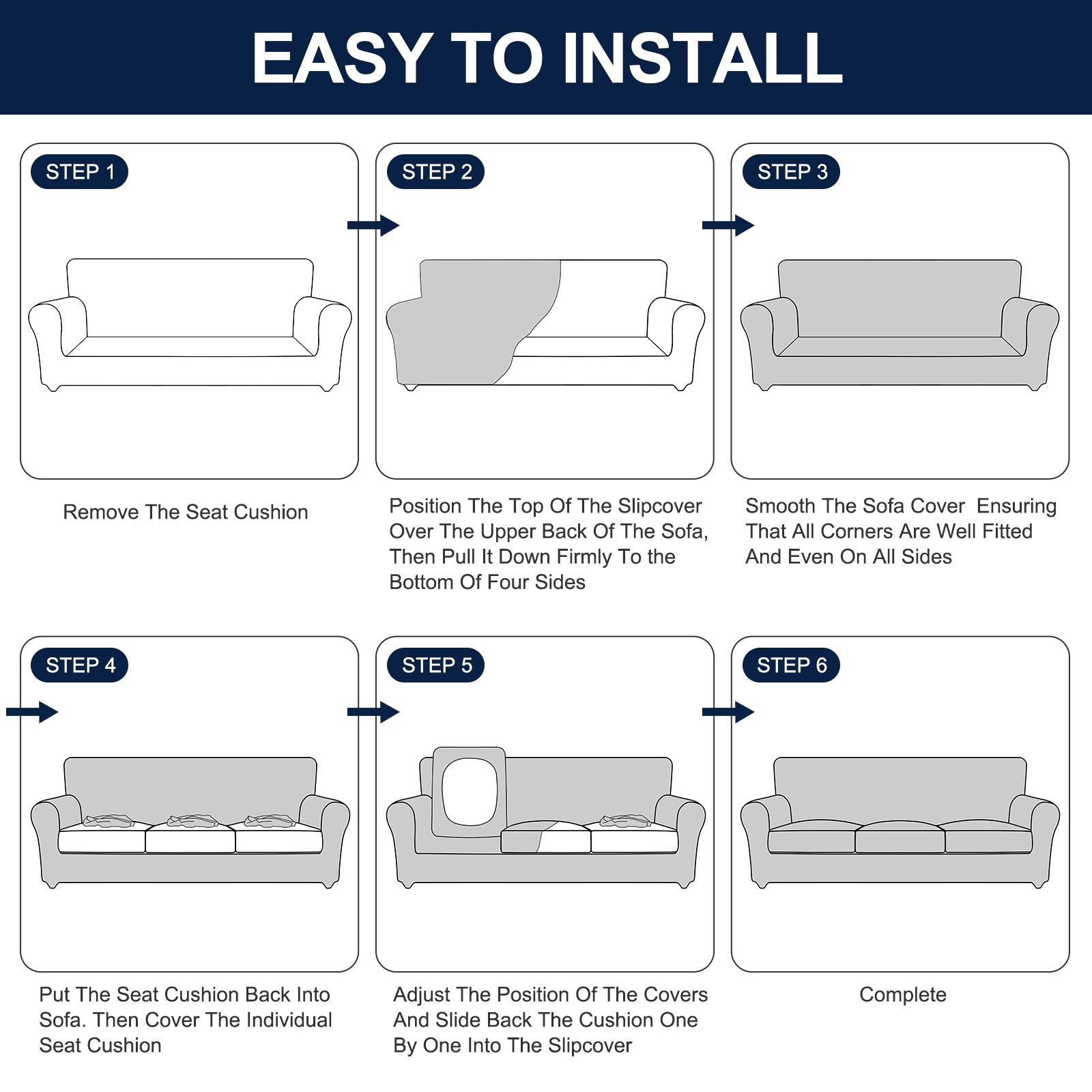 Easy-Going Stretch Soft Couch Cover for Dogs, Christmas Slipcover for Sofa with 1/2/3 Seperated Cushions, Washable Elastic Furniture Protector for Pets, Kids, Livingroom