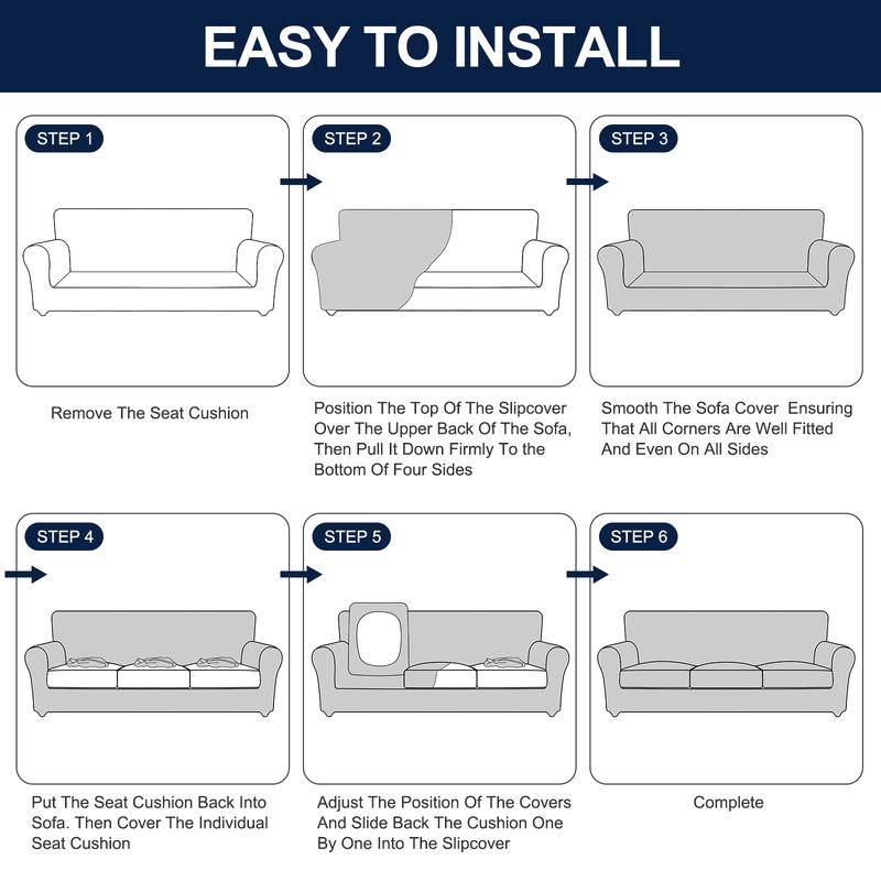 Easy-Going Stretch Soft Couch Cover for Dogs, Christmas Slipcover for Sofa with 1/2/3 Seperated Cushions, Washable Elastic Furniture Protector for Pets, Kids, Livingroom