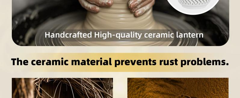 Solar Lanterns Outdoor Waterproof: Ceramic Hanging Lanterns Decorative Outdoor Table Decor Lamp for Garden Patio Porch Yard, dealsforyoudays