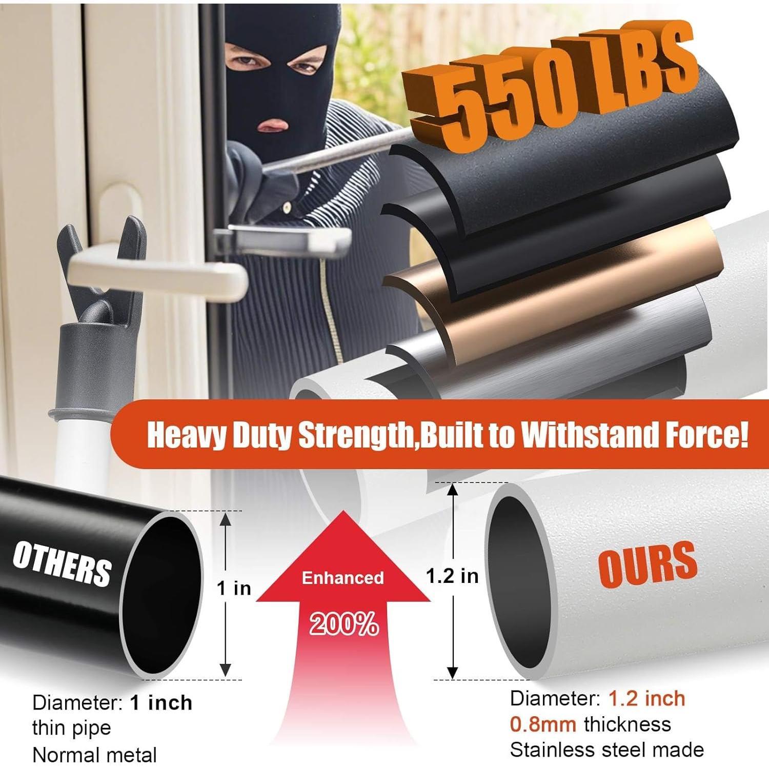 Door  Bar for  & Travel - 21-52" Adjustable Heavy Duty Anti-Burglar Door Stopper Stick,Anti-Slip Base for Front, Patio, Sliding Window,Hotel,Apartment - Women,Travelers Essentials