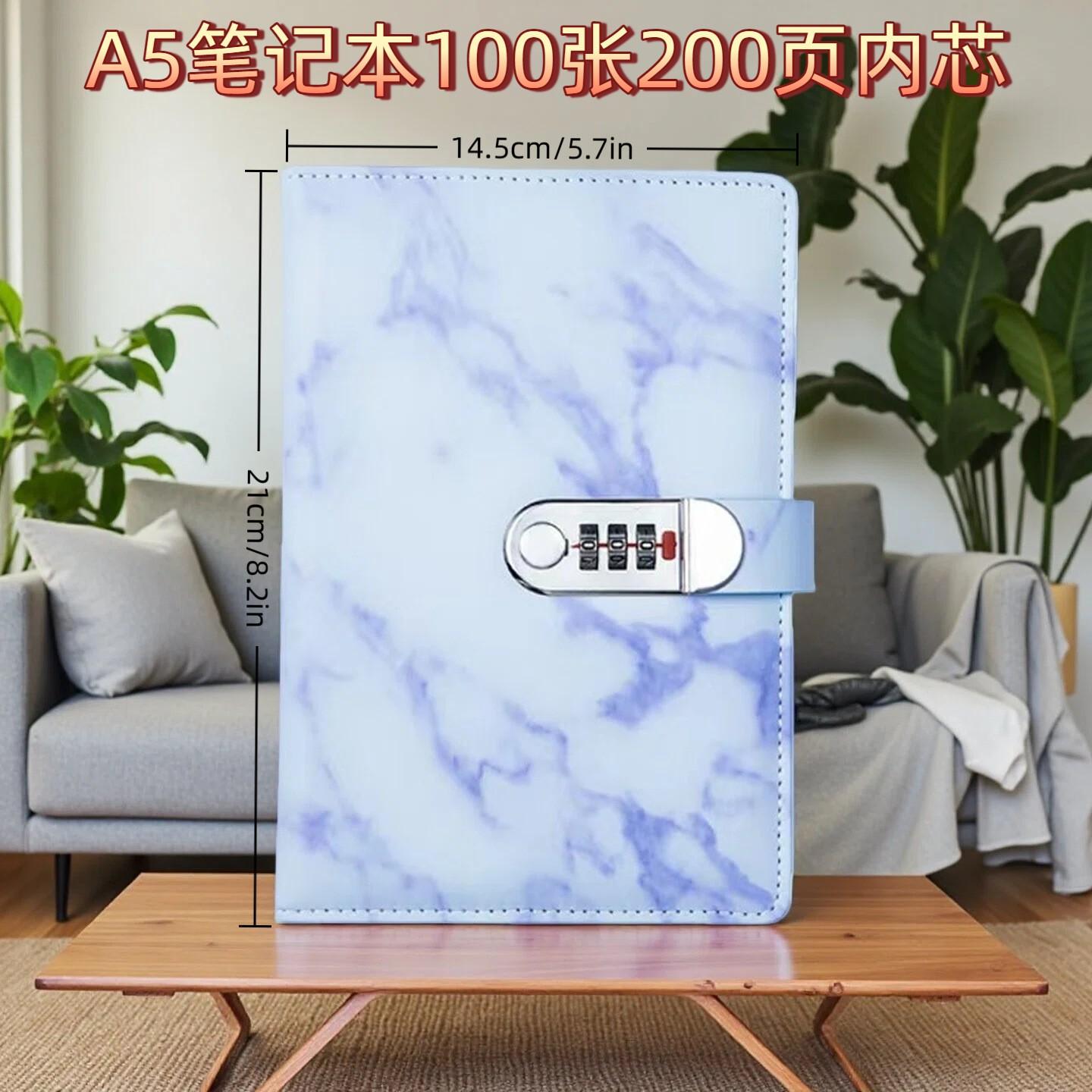 Locked Diary Notebook for Students, Simple European Vintage Password Journal, Privacy Protection, Cross-Border Design, Retro Hand Account Book