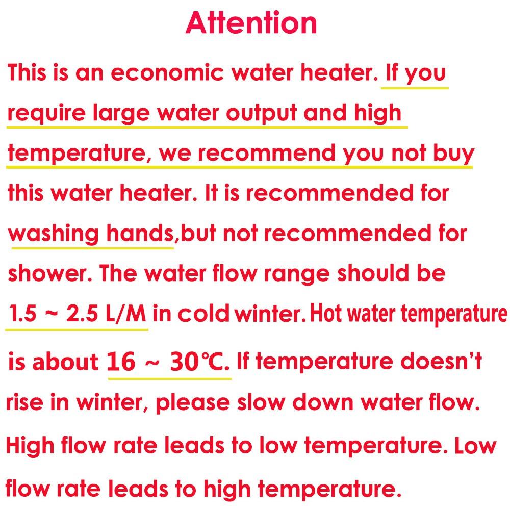 110v 3000w Instant Electric Water Heater, tankless, Under Counter, Ideal for Hand Washing, Energy Efficient, Compact Design