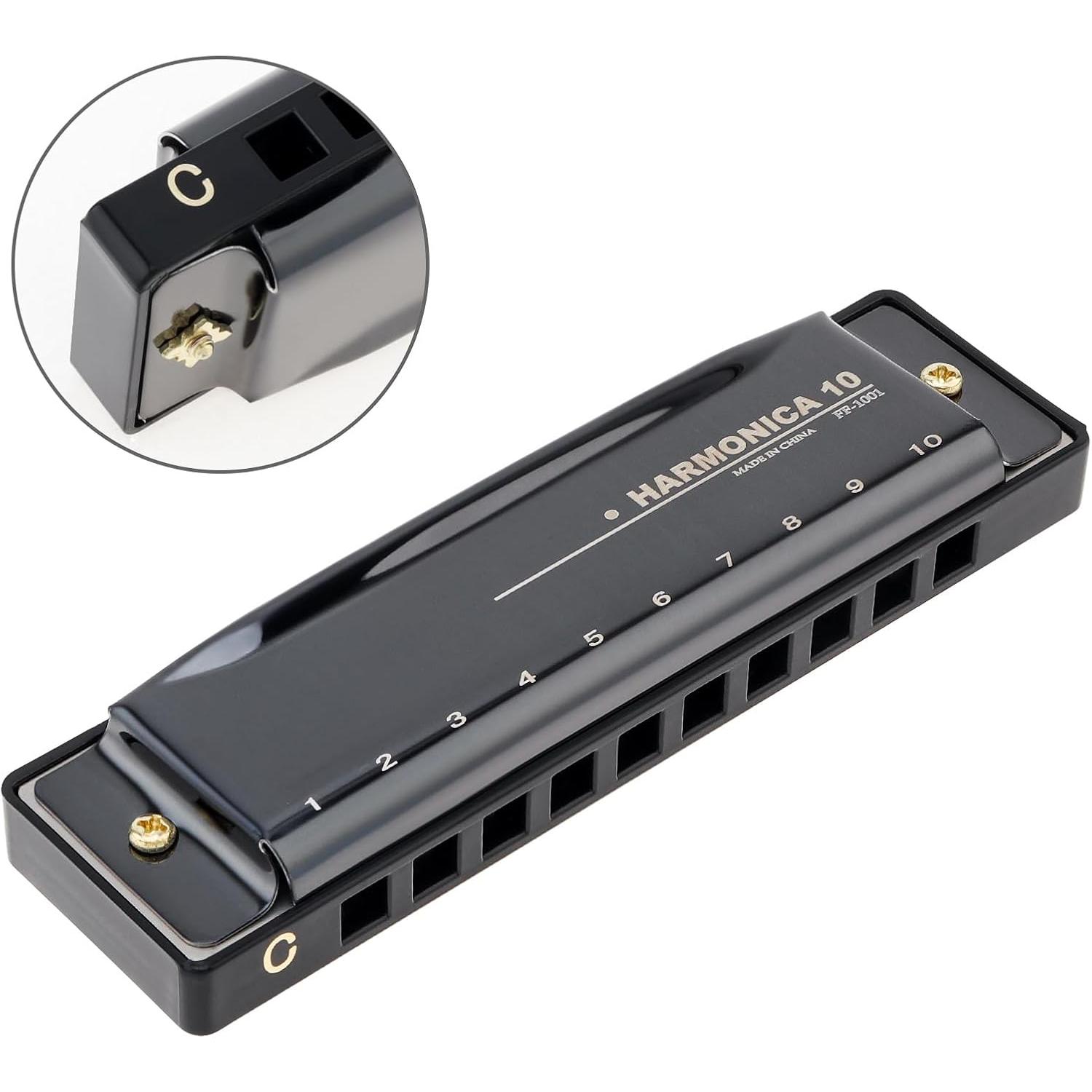 Blues Harmonica Harp Mouth Organ, 10 Holes C Key Harmonica for Adults Beginner Blues Harmonica Harp Mouth Organ, 10 Holes C Key Harmonica for Adults Beginner