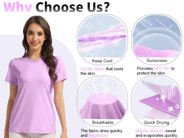 GEMYSE Women's Workout T-Shirts Short Sleeve Crew Neck Tee Breathable Quick Dry Lightweight Top for Yoga Running