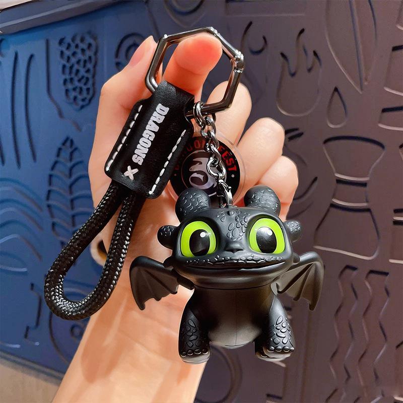 How to Train Your Dragon Toothless Glow in the Dark Keychain, Glowing Eyes and Moving Wings, Backpack Zipper Decoration, Christmas Gift, Home Decor, Birthday Present, Keychain Pendant