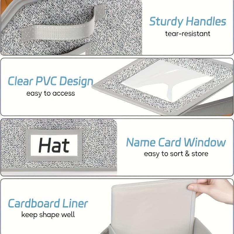 Stackable Hat Storage Boxes for Baseball Caps, Holds Up to 24 Hats, Durable Cardboard Box for Men, Classic Style, Wardrobe Organizer