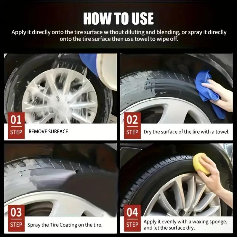 Tire Gloss Protection Agent, Premium Long-Lasting Shine Wax Protective Maintenance Coating, Keeps Car Tires Shiny and Bright